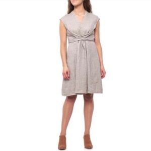 Martina Innocenti Linen Laggenlook Dress in Green Small